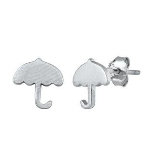.925 Sterling Silver Umbrella Stud Earrings
